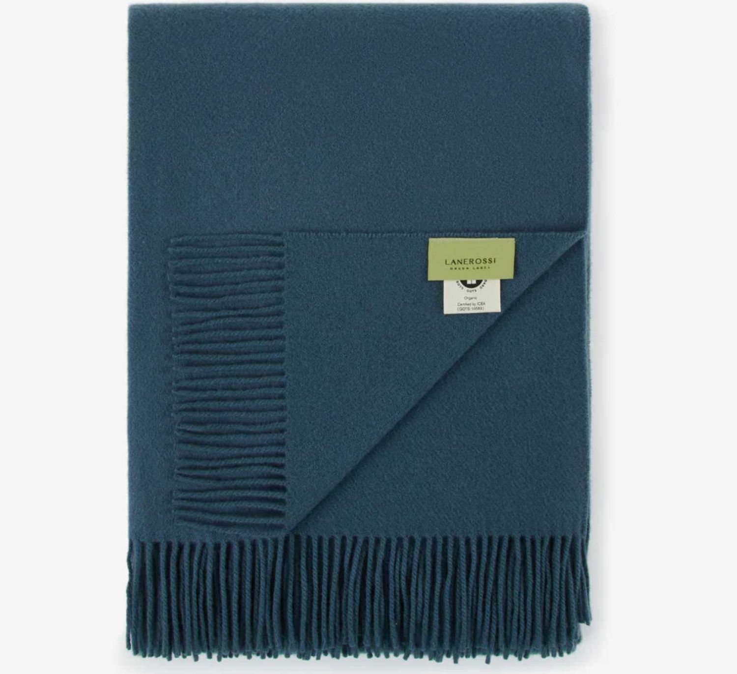 Lanerossi Uruguay Solid Plaid in Virgin Wool GOTS Throw Carbon