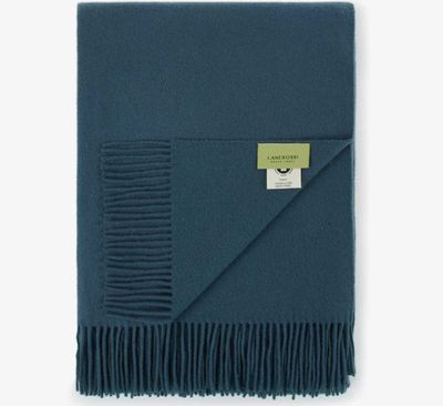 Lanerossi Uruguay Solid Plaid in Virgin Wool GOTS Throw Carbon