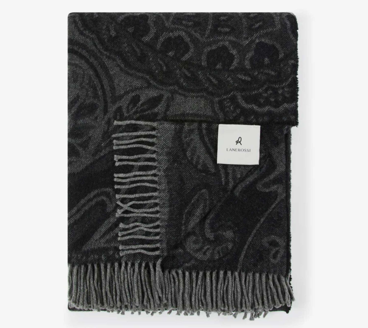 Lanerossi Bohemien Plaid in Pure Cashmere Throw Antracite