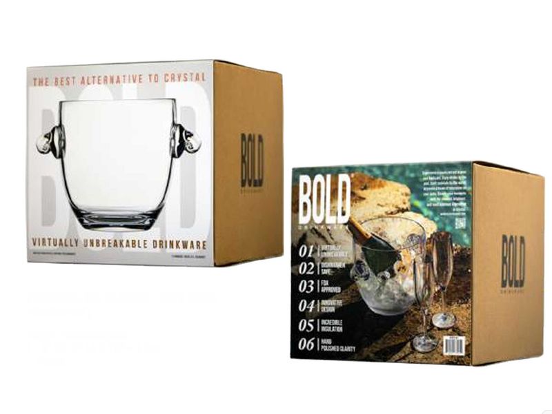 Bold Drinkware Paradise 169oz Ice Bucket Gift Pack Unbreakable Crystal ...