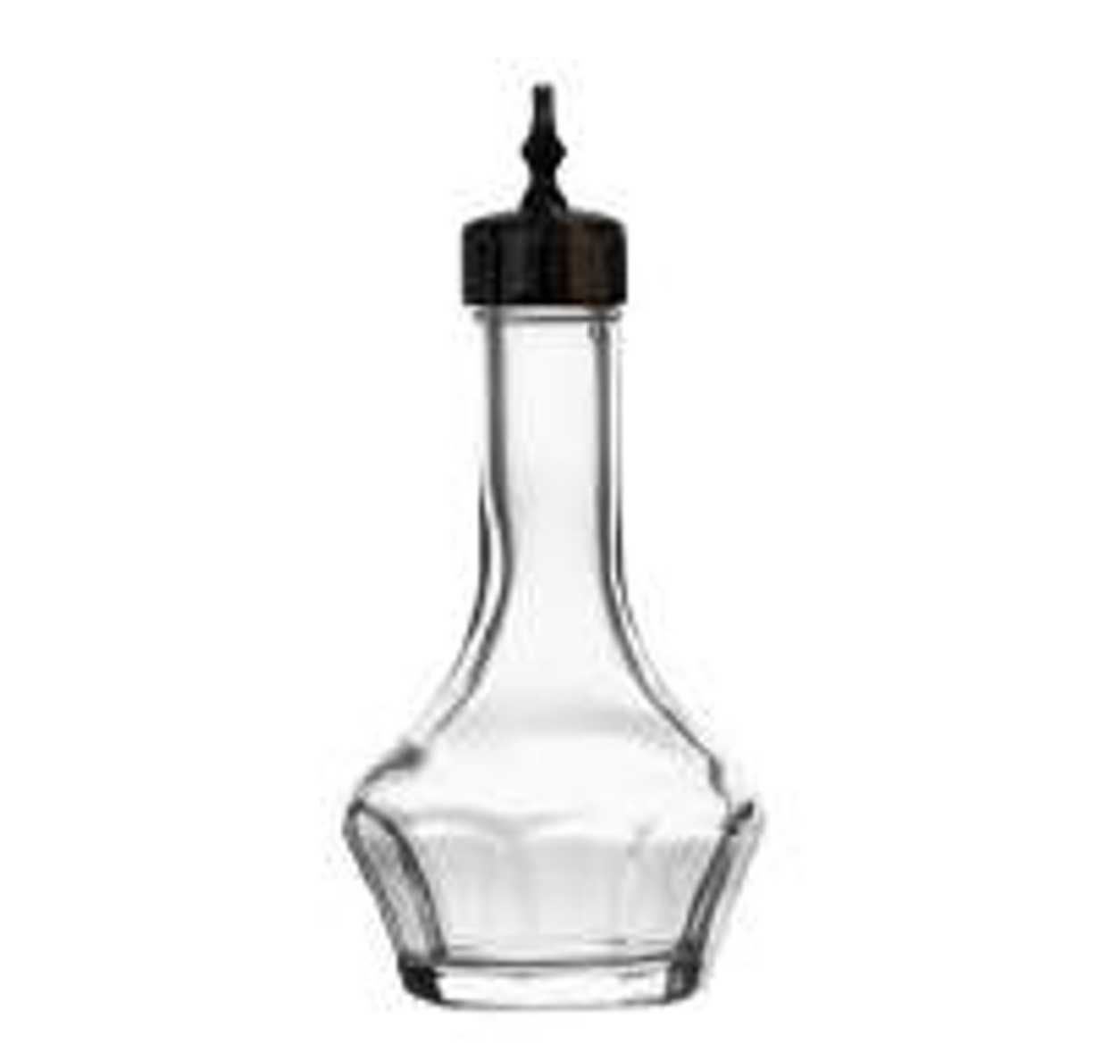 Bold Drinkware Threaded 2oz Clear Bitters Bottle with Black Top Unbreakable Crystal , MPN: HGL20008…