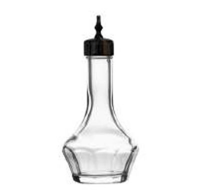 Bold Drinkware Threaded 2oz Clear Bitters Bottle with Black Top Unbreakable Crystal , MPN: HGL20008…