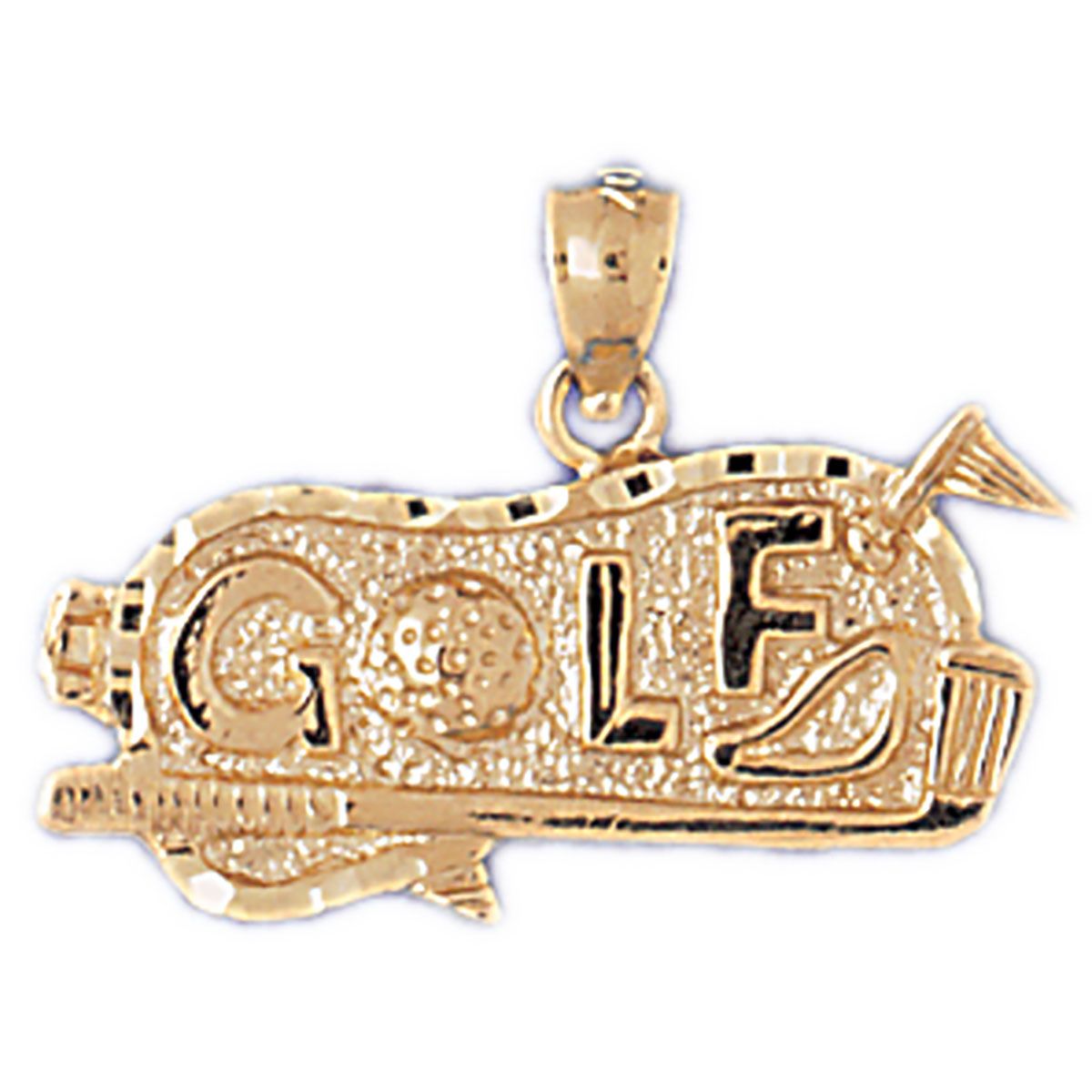Dazzlers Golf Logo Charm Pendant in 14k Gold or Sterling Silver 3418, MPN: 3418
