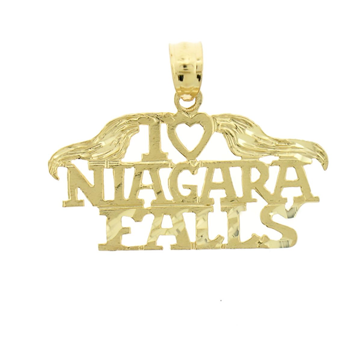 Dazzlers I love Niagara Falls saying Charm Pendant in 14k Gold or Sterling Silver 4893, MPN: 4893
