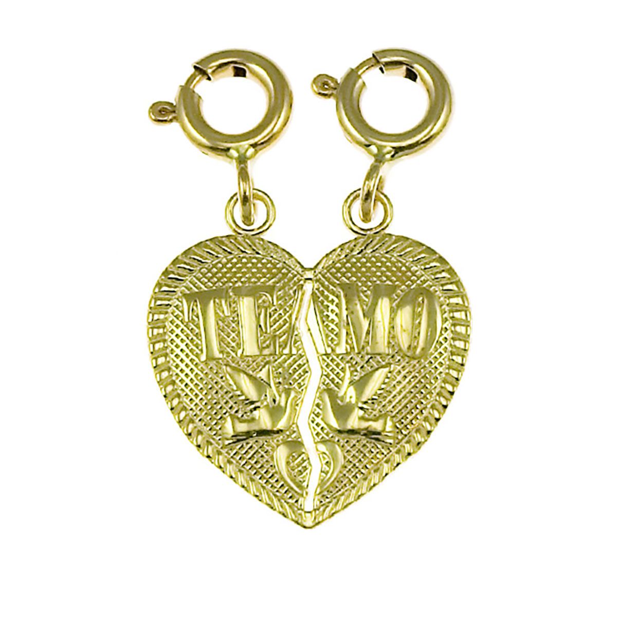 Dazzlers Te Amo Breakable Heart Charm Pendant in 14k Gold or Sterling Silver 4135, MPN: 4135