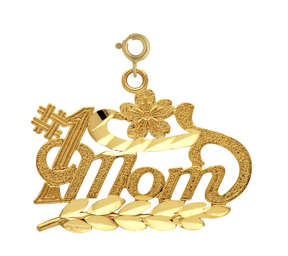 Dazzlers #1 Mom Charm Pendant in 14k Gold or Sterling Silver 9790, MPN: 9790