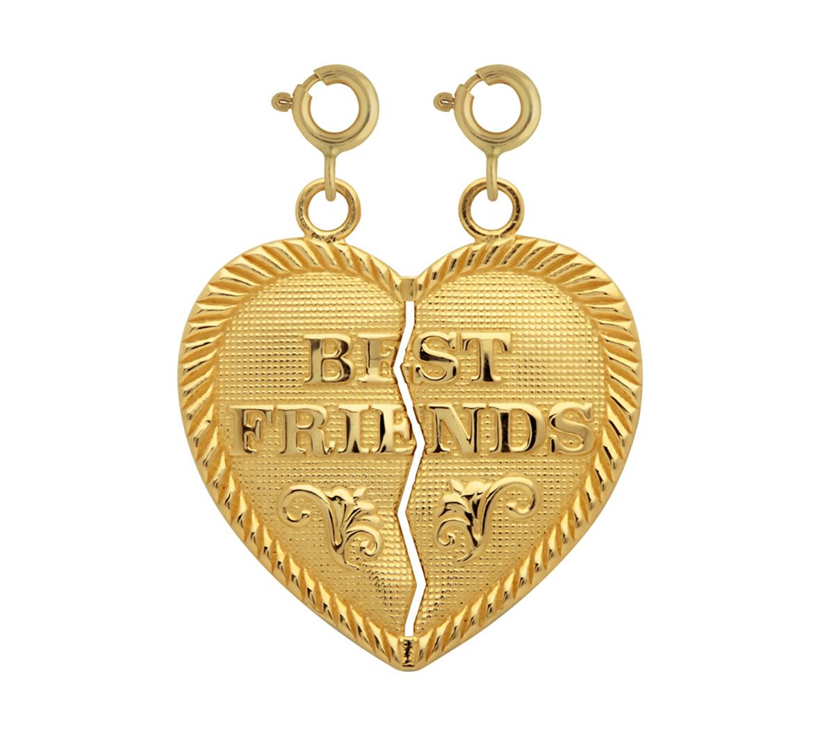 Dazzlers Best Friends Breakable Heart Charm Pendant in 14k Gold or Sterling Silver 4127, MPN: 4127