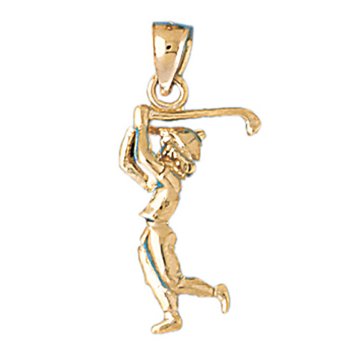 Dazzlers 3-D Woman Golfer Charm Pendant in 14k Gold or Sterling Silver 3693, MPN: 3693