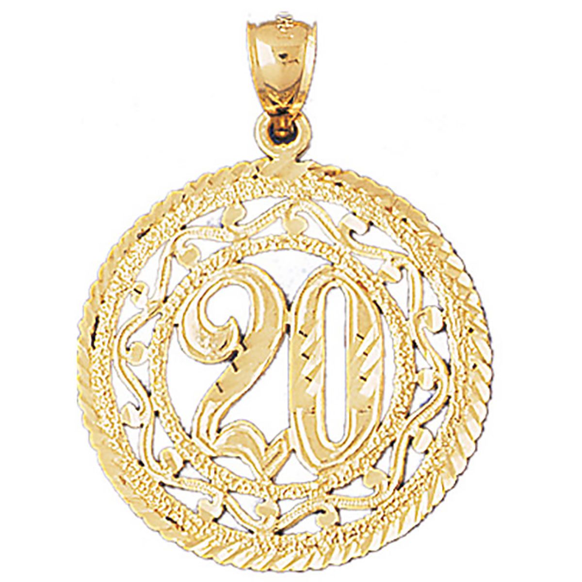 Dazzlers 20 Twenty Charm Pendant in 14k Gold or Sterling Silver 9675, MPN: 9675