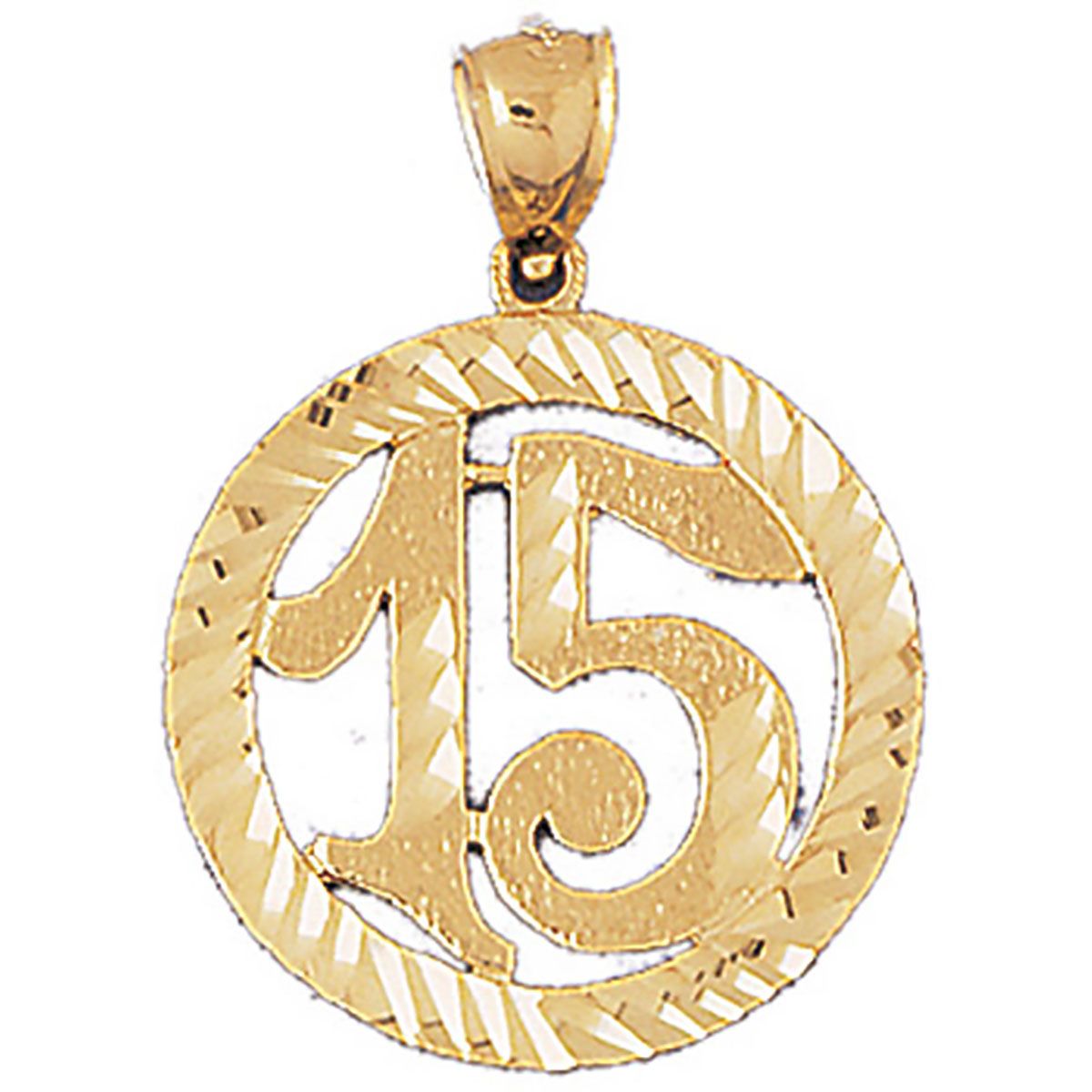 Dazzlers 15 Fifteen Charm Pendant in 14k Gold or Sterling Silver 9671, MPN: 9671