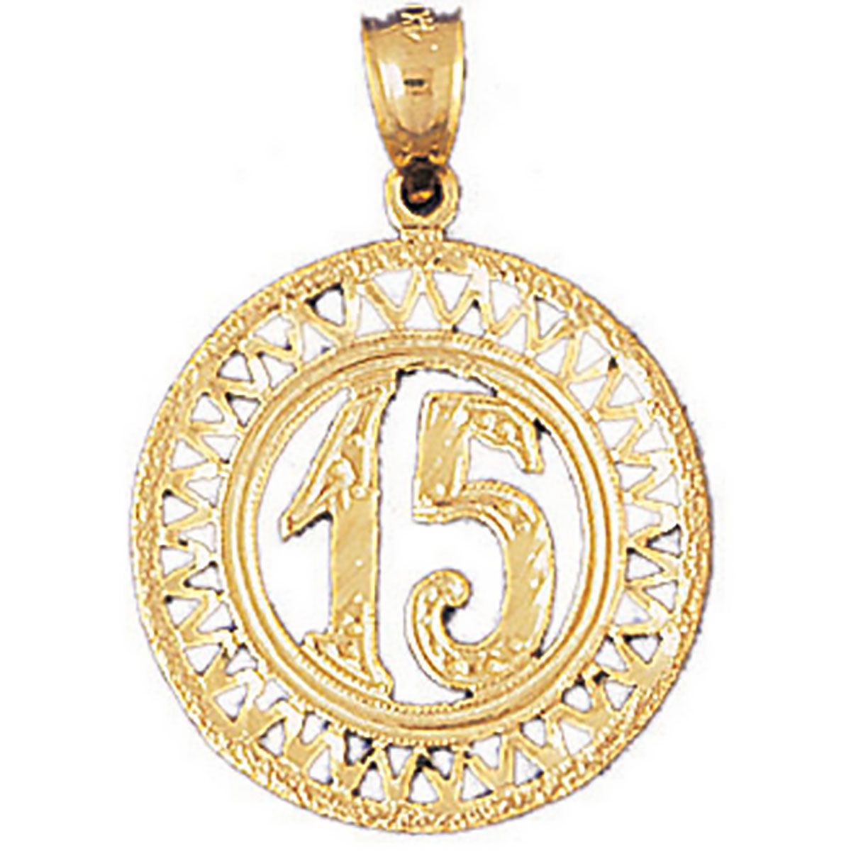 Dazzlers 15 Fifteen Charm Pendant in 14k Gold or Sterling Silver 9670, MPN: 9670