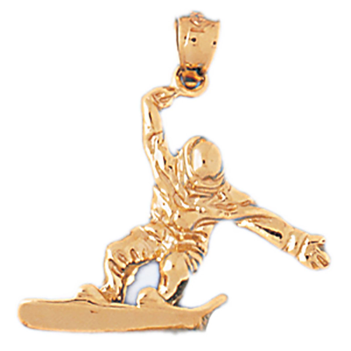 Dazzlers Snow Boarder Charm Pendant in 14k Gold or Sterling Silver 3561, MPN: 3561