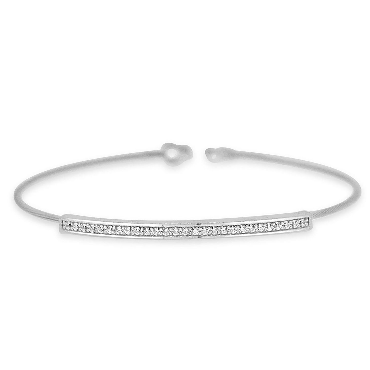 Dazzlers Sterling Silver Rhodium Plated with A Bar Of Cubic Zirconia, MPN: DEB-116