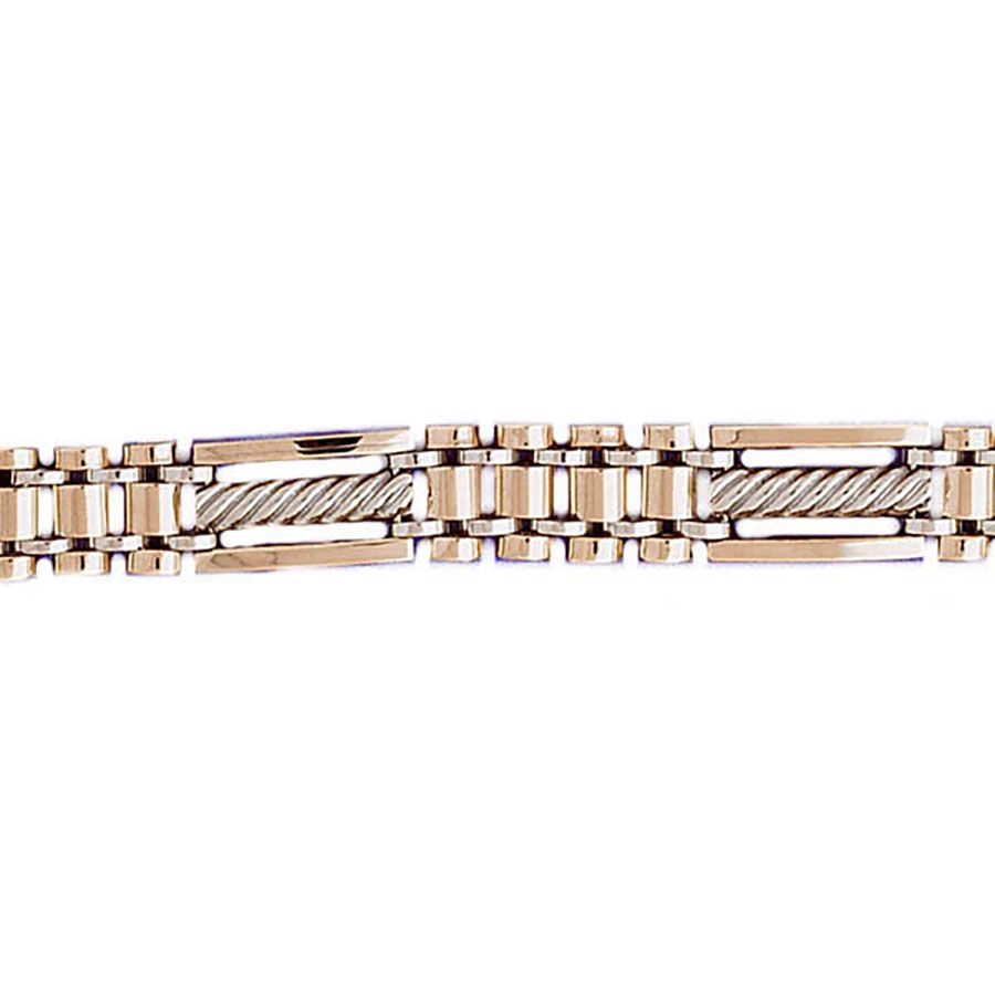 Dazzlers 14k Yellow Gold Fancy Men'S Bracelet with A Safety Clasp, MPN: DZ-12728