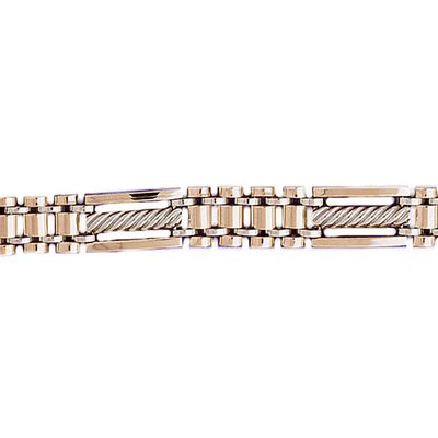 Dazzlers 14k Yellow Gold Fancy Men'S Bracelet with A Safety Clasp, MPN: DZ-12728