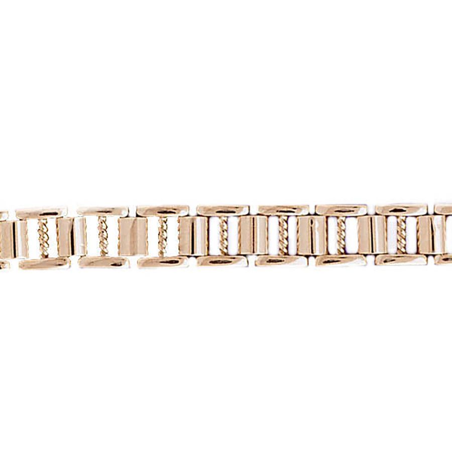 Dazzlers 14k Yellow Gold Fancy Men'S Bracelet with A Safety Clasp, MPN: DZ-12732