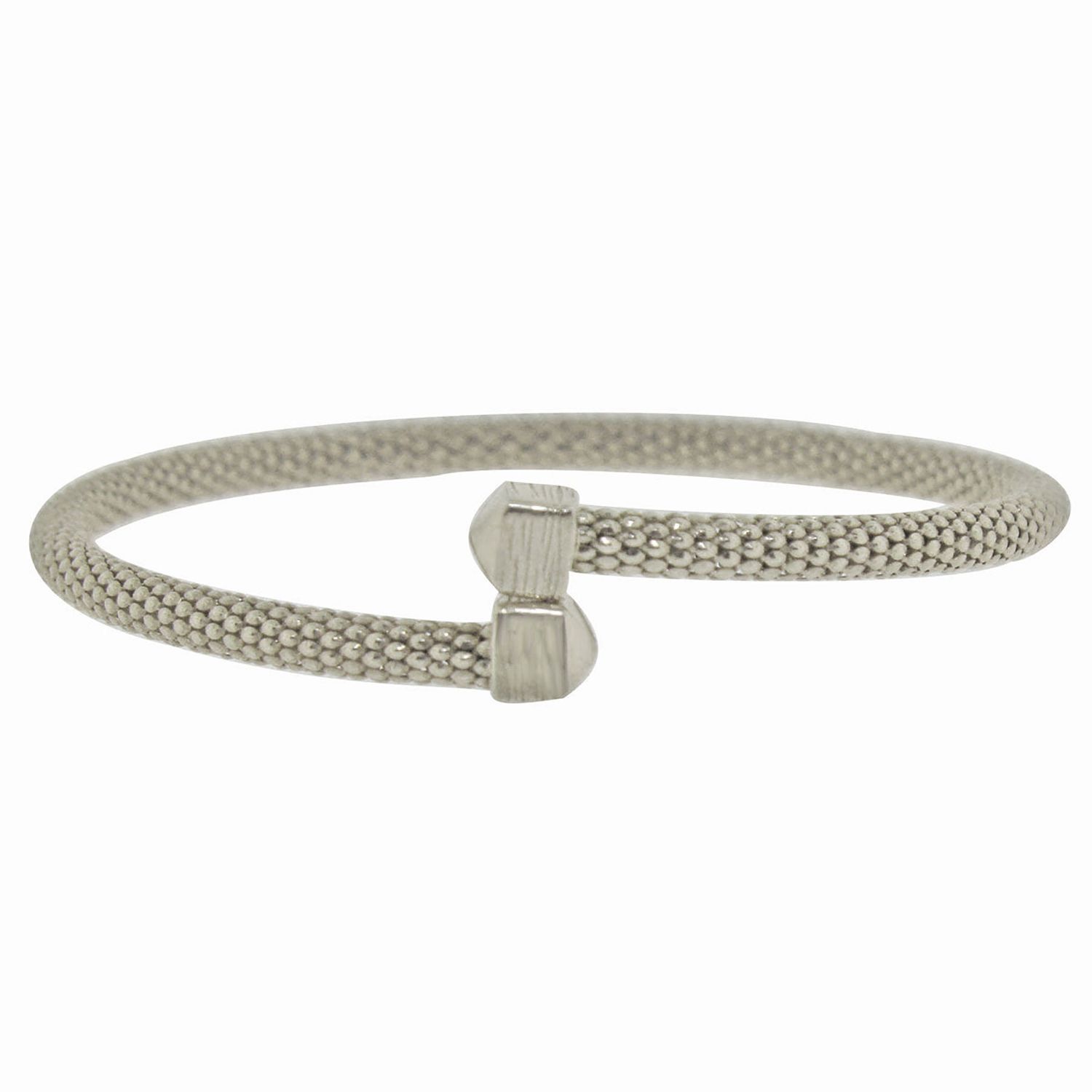 Dazzlers Sterling Silver Rhodium Plated Italian Mesh Slip On Bangle, MPN: DEB-130