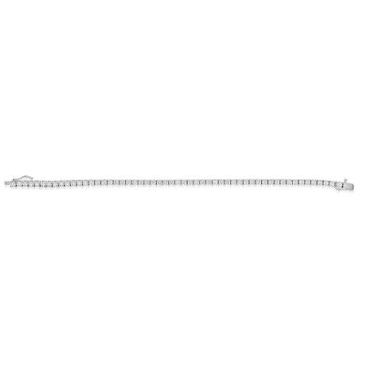 Dazzlers Sterling Silver Rhodium Plated and CZ Diamond Tennis Bracelet with Safety Clasp, MPN: DCB-…