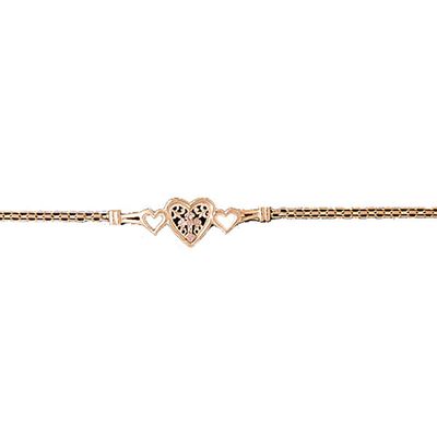 Dazzlers 14k Yellow Gold Heart with A Cross Bracelet, MPN: DZ-12187