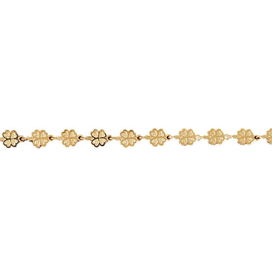 Dazzlers 14k Yellow Gold Clover Bracelet, MPN: DZ-11984
