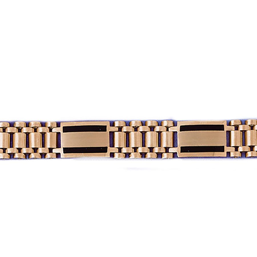 Dazzlers 14k Yellow Gold Black Onyx Bracelet with A Safety Clasp, MPN: DZ-12694