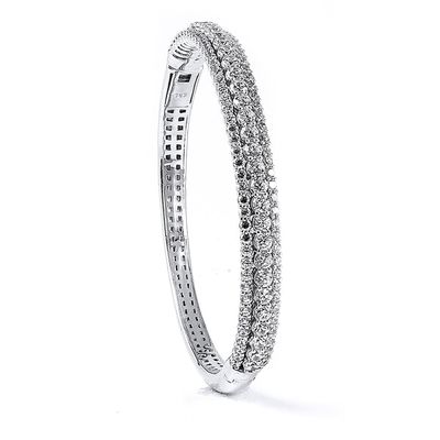 Dazzlers Sterling Silver Rhodium Plated and CZ Diamond Bangle, MPN: DCB-318