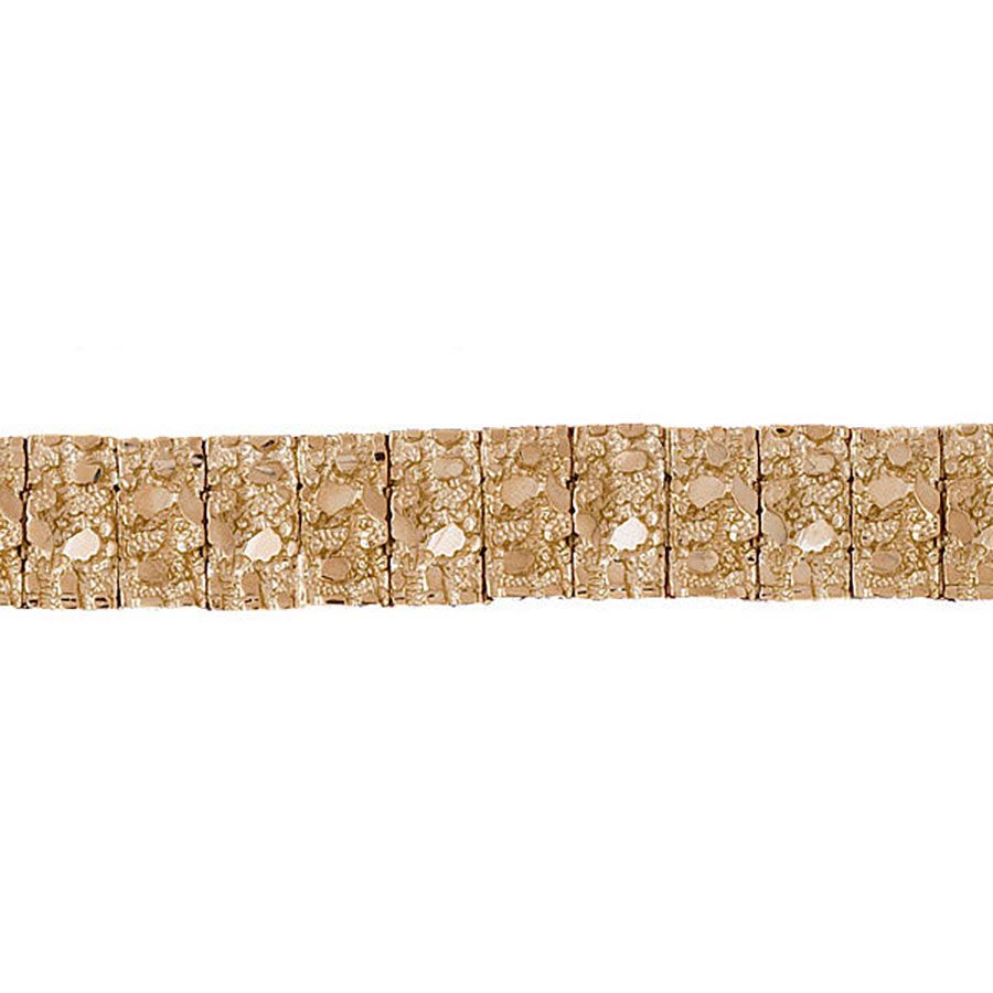 Dazzlers 14k Yellow Gold Nugget Bracelet with A Safety Clasp, MPN: DZ-12278