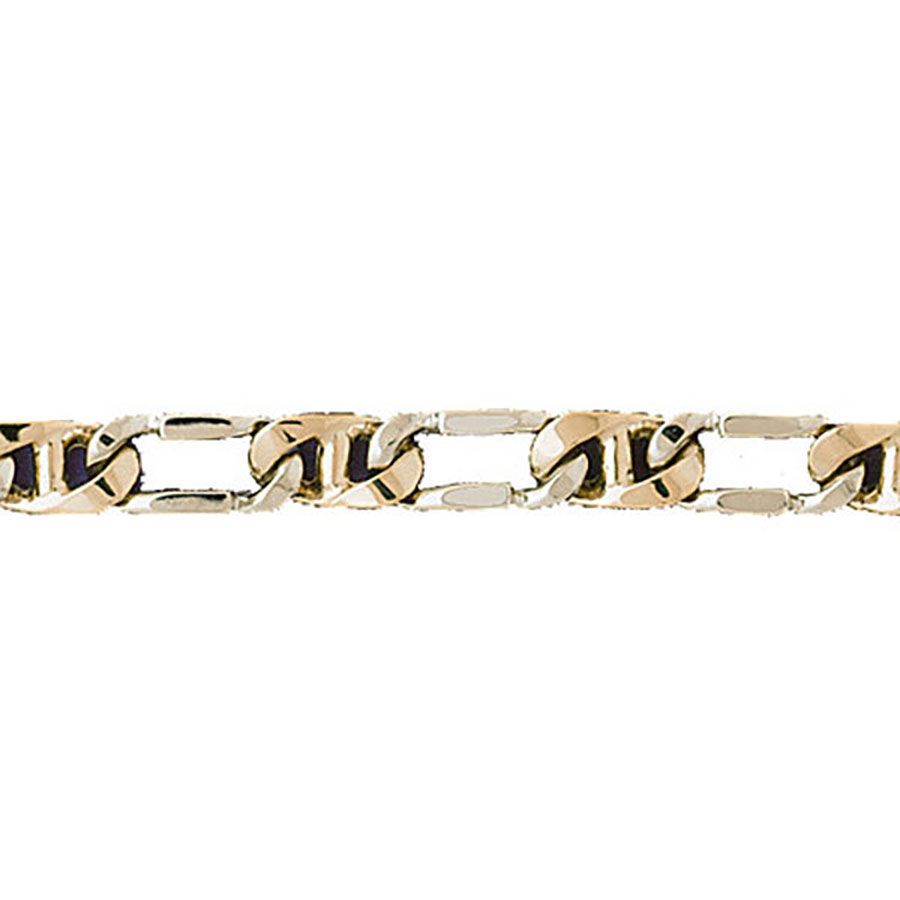 Dazzlers 14k Gold Two Tone Link Bracelet, MPN: DZ-12648