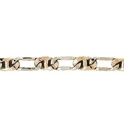 Dazzlers 14k Gold Two Tone Link Bracelet, MPN: DZ-12648