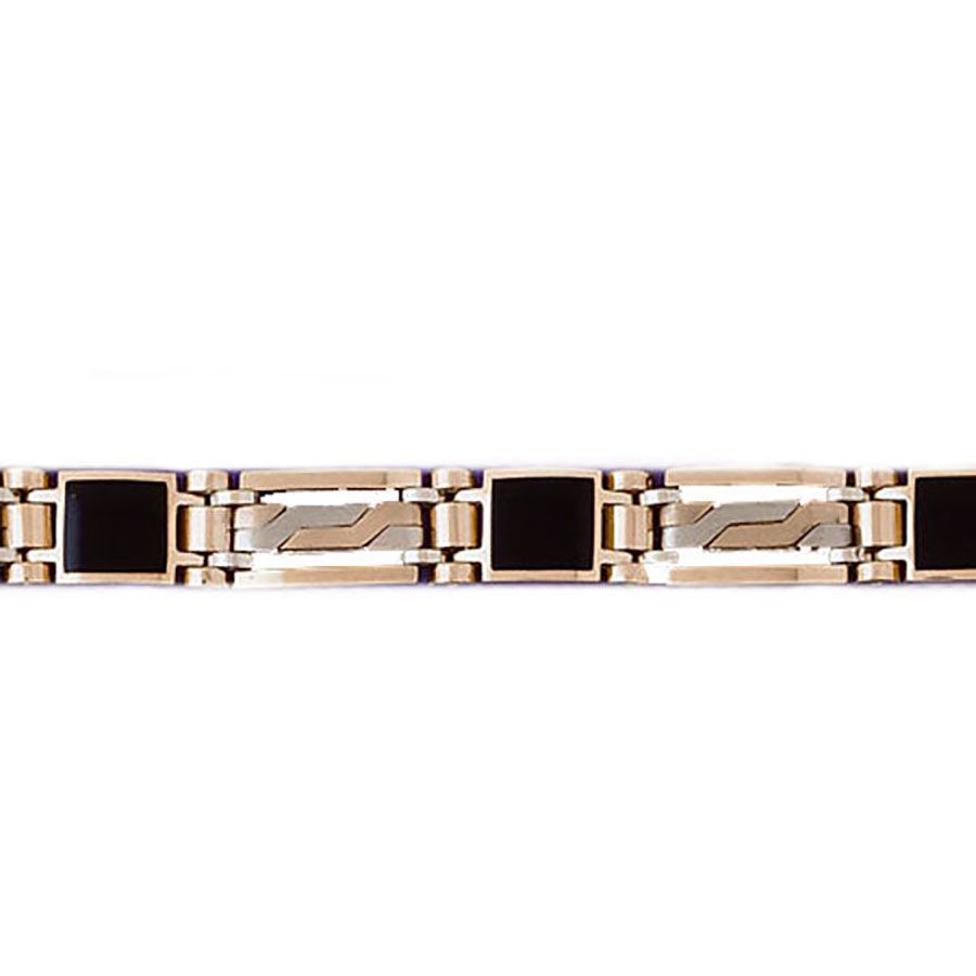 Dazzlers 14k Yellow Gold Black Onyx Bracelet with A Safety Clasp, MPN: DZ-12706