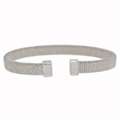 Dazzlers Sterling Silver Rhodium Plated Italian Wire Slip On Bangle, MPN: DEB-127