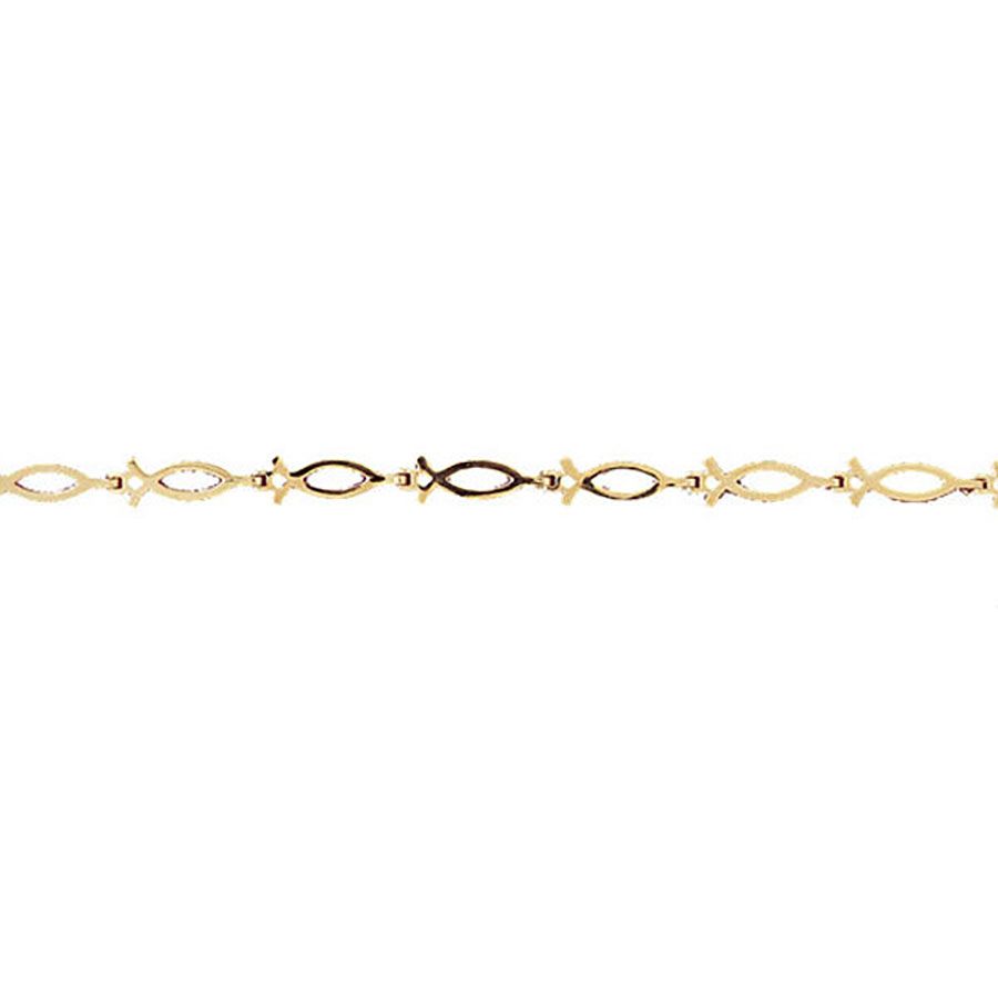 Dazzlers 14k Yellow Gold Jesus Fish Bracelet, MPN: DZ-11994
