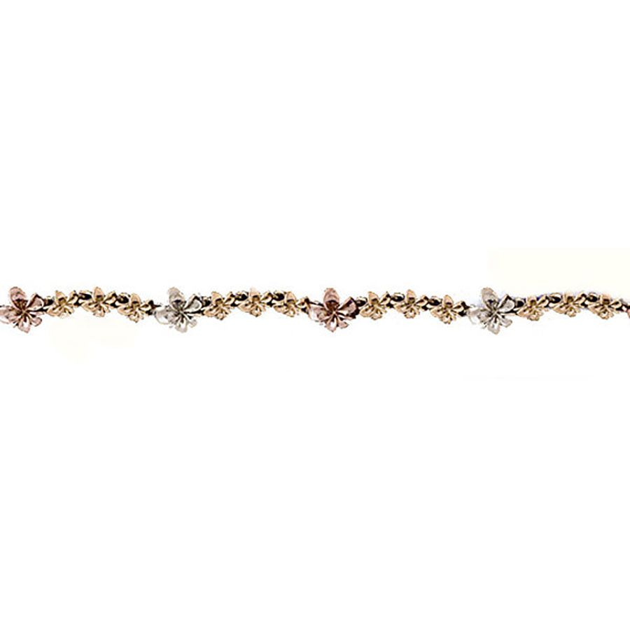 Dazzlers 14k Gold Tri-Color Plumeria Bracelet, MPN: DZ-12081