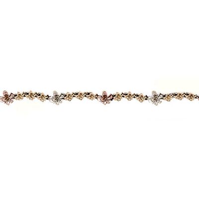 Dazzlers 14k Gold Tri-Color Plumeria Bracelet, MPN: DZ-12081