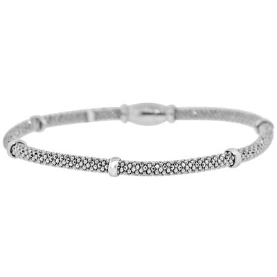 Dazzlers Sterling Silver Rhodium Plated Mesh Italian Bangle, MPN: DEB-104
