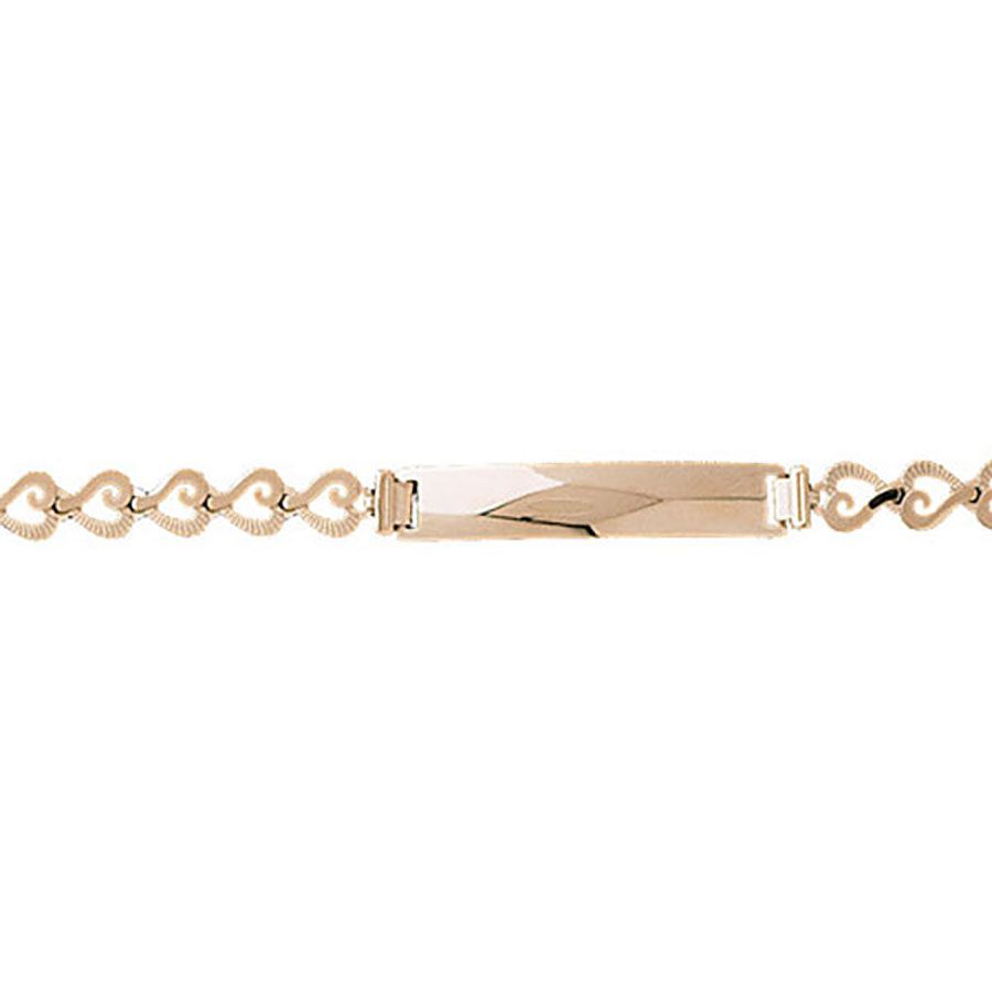 Dazzlers 14k Yellow Gold Heart Id Bracelet, MPN: DZ-12270