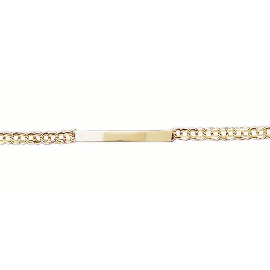 Dazzlers 14k Yellow Gold Id Bracelet with A Safety Clasp, MPN: DZ-12225