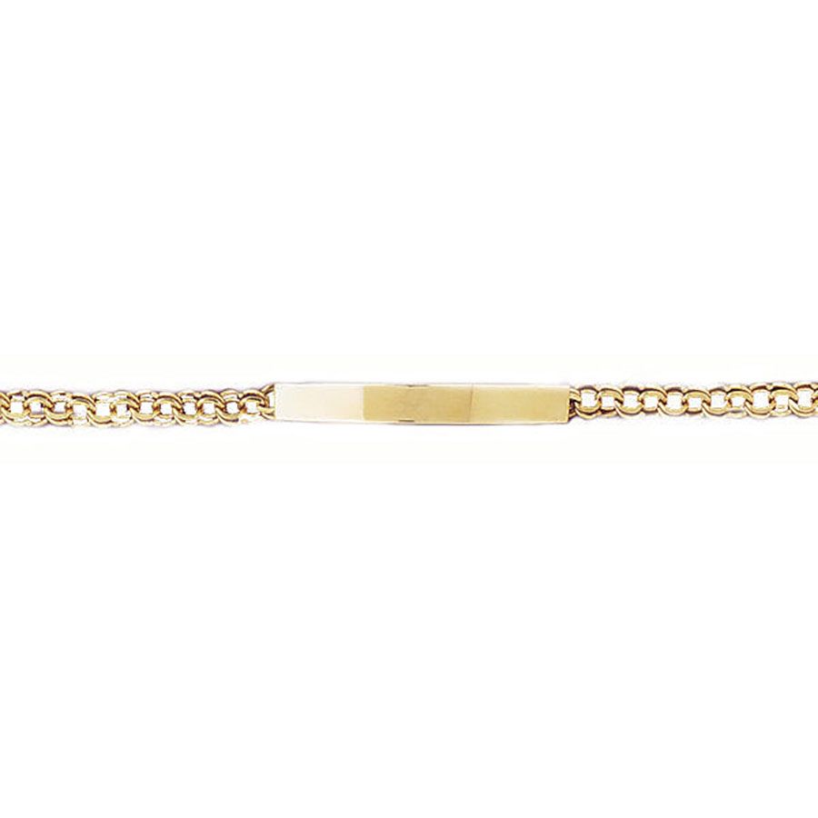 Dazzlers 14k Yellow Gold Id Bracelet with A Safety Clasp, MPN: DZ-12226