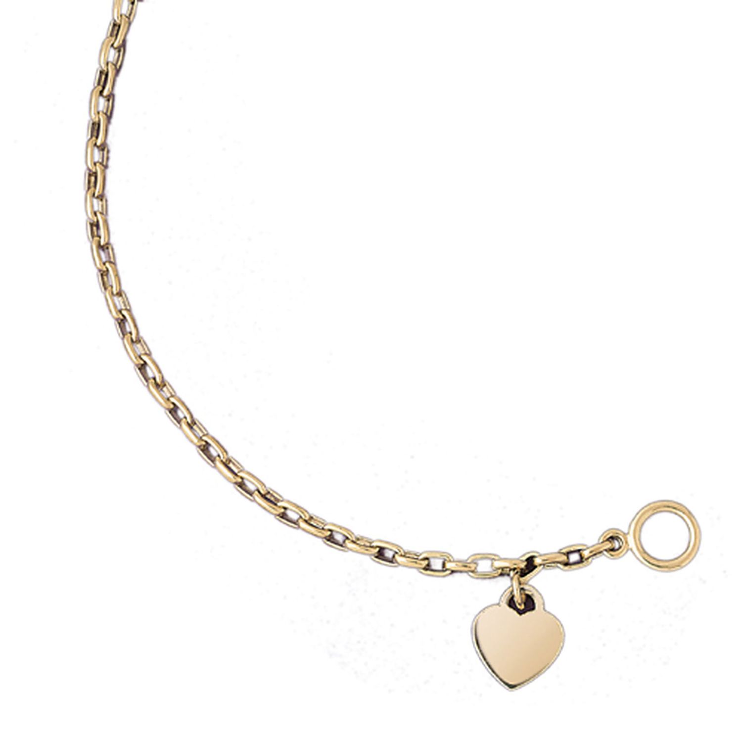 Dazzlers 14k Yellow Gold Rollo Bracelet with Heart Charm, MPN: 12862