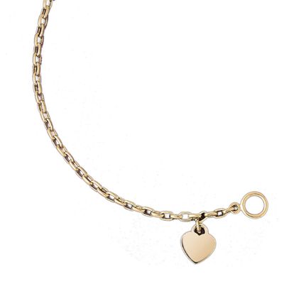 Dazzlers 14k Yellow Gold Rollo Bracelet with Heart Charm, MPN: 12862