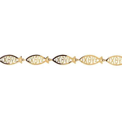 Dazzlers 14k Yellow Gold Ixoy Jesus Fish Bracelet, MPN: DZ-11995