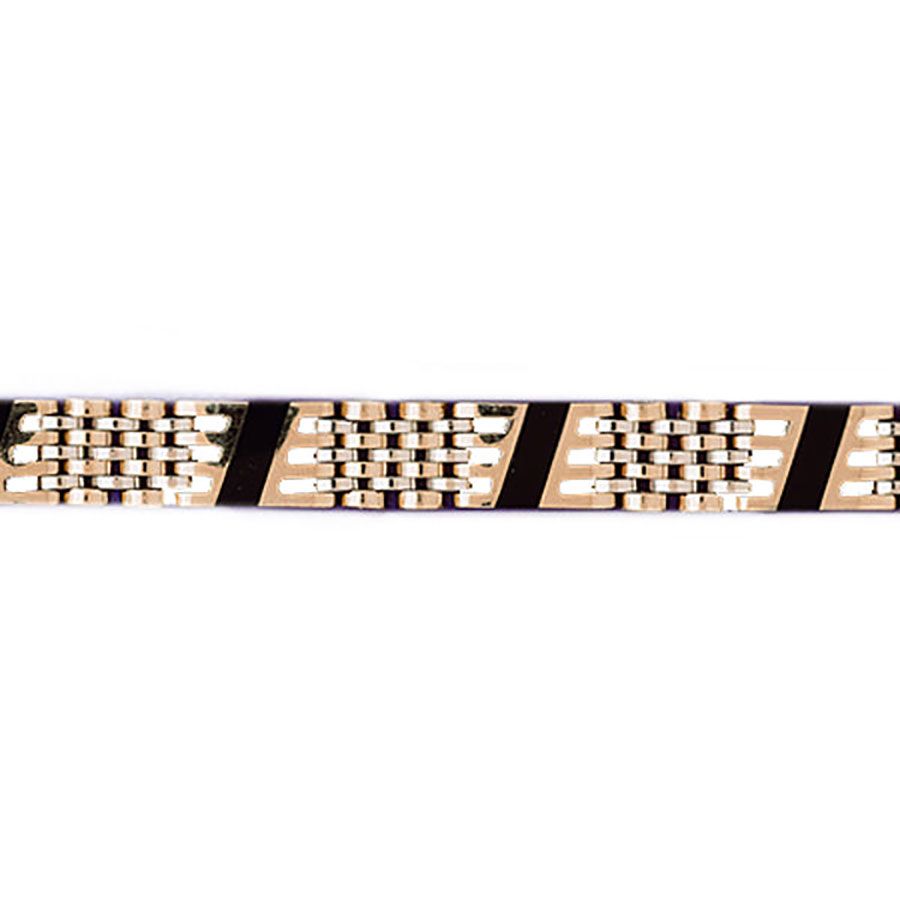 Dazzlers 14k Yellow Gold Black Onyx Bracelet with A Safety Clasp, MPN: DZ-12702