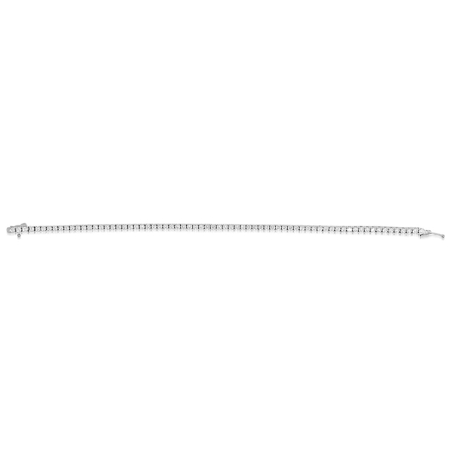 Dazzlers Sterling Silver Rhodium Plated and CZ Diamond Tennis Bracelet with Safety Clasp, MPN: DCB-…