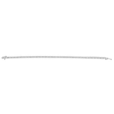 Dazzlers Sterling Silver Rhodium Plated and CZ Diamond Tennis Bracelet with Safety Clasp, MPN: DCB-…