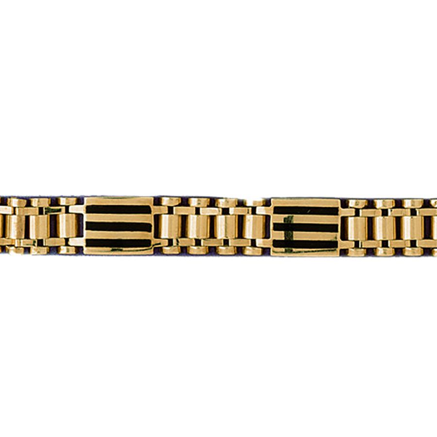 Dazzlers 14k Yellow Gold Black Onyx Bracelet with A Safety Clasp, MPN: DZ-12704