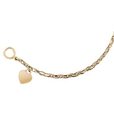 Dazzlers 14k Yellow Gold Rollo Bracelet with A Heart Charm, MPN: DZ-12865