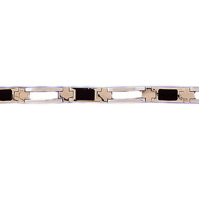 Dazzlers 14k Yellow Gold Black Onyx Bracelet with A Safety Clasp, MPN: DZ-12684