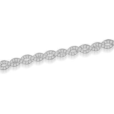 Dazzlers Sterling Silver Rhodium Plated and CZ Diamond Twisted Bracelet, MPN: DCB-530