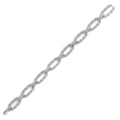 Dazzlers Sterling Silver Rhodium Plated and CZ Diamond Link Bracelet, MPN: DCB-96
