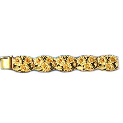 Dazzlers 14k Yellow Gold Plumeria Bracelet with Safety Clasp, MPN: DZ-11700